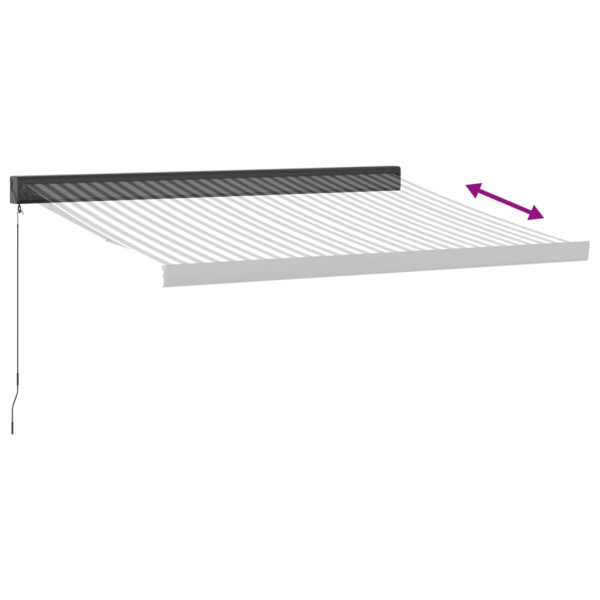 Toldo retráctil aluminio y tela antracita y blanco 3.5x2.5 m M 5