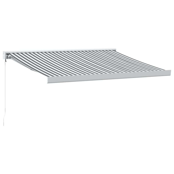 Toldo retráctil aluminio y tela antracita y blanco 3.5x2.5 m M 2