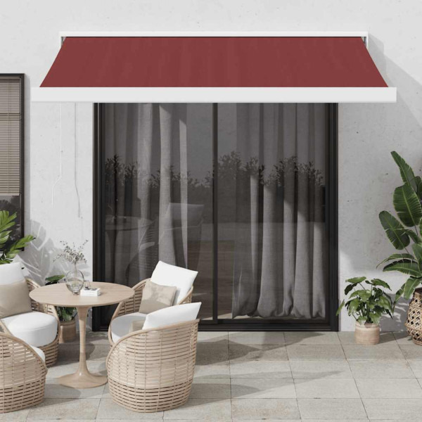 Toldo retráctil automático burdeos 350x250 cm D