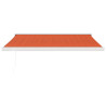 Toldo retráctil aluminio y tela naranja y marrón 3.5x2.5 m 3