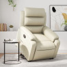 Sillón reclinable elevable cuero artificial color crema 1