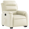Sillón reclinable elevable cuero artificial color crema 4