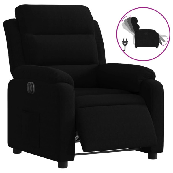Sillón reclinable eléctrico de terciopelo negro M 2