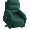 Sillón masaje reclinable elevable terciopelo verde oscuro 3