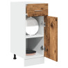 Armario bajo con cajón cocina madera envejecida 30x46x81.5 cm 1