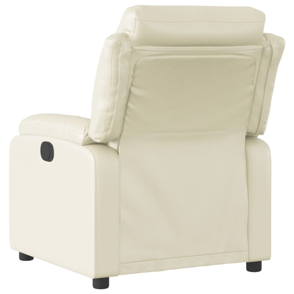 Sillón reclinable de cuero sintético crema M 3