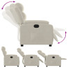 Sillón reclinable terciopelo blanco crema 4