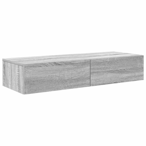 Estante de pared con cajones madera contrachapada sonoma gris M 2