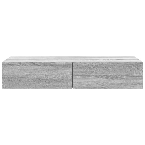 Estante de pared con cajones madera contrachapada sonoma gris M 4