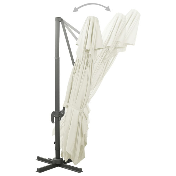 Sombrilla jardín voladiza con cubierta doble arena 400x300 cm M 4