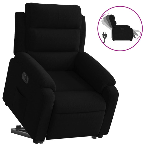 Sillón eléctrico reclinable elevable de terciopelo negro M 2