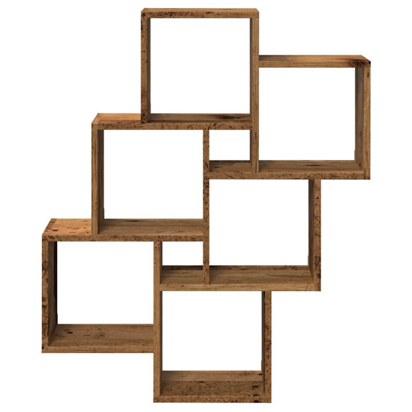 Estante cubo de pared madera ingeniería envejecida 78x15x93 cm M 4