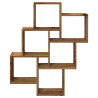 Estante cubo de pared madera ingeniería envejecida 78x15x93 cm 4