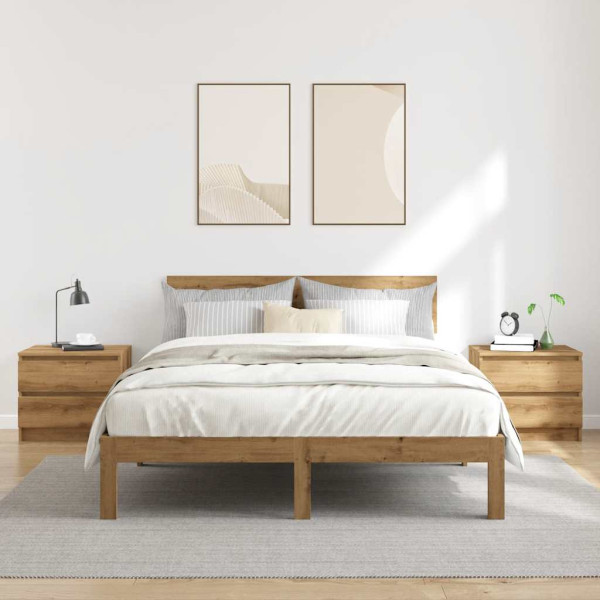 Mesitas de noche 2 uds madera ingeniería roble 50x40x43.5 cm M 3