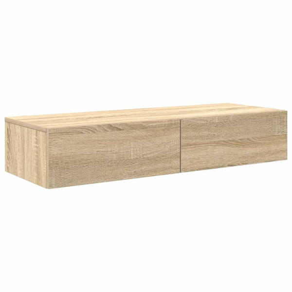 Estante de pared con cajones madera contrachapada roble sonoma M 2