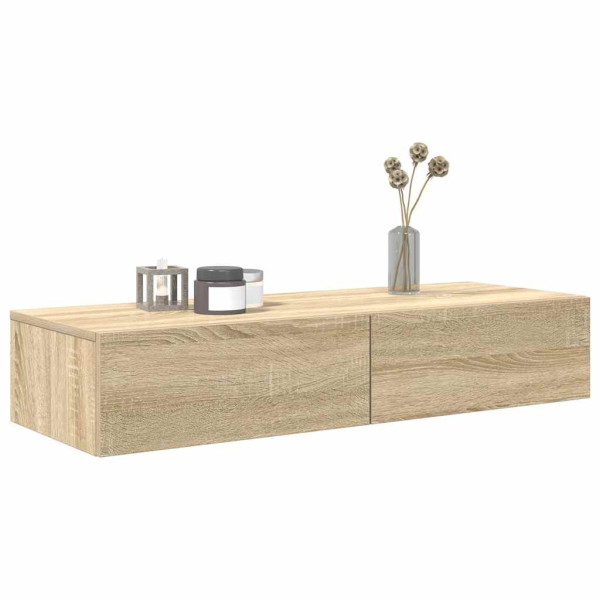 Estante de pared con cajones madera contrachapada roble sonoma M 3