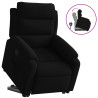 Sillón reclinable elevable terciopelo negro 2