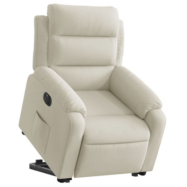 Sillón eléctrico reclinable elevable de terciopelo crema M 3