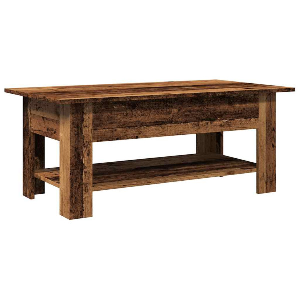 Mesa de centro madera ingeniería madera envejecida 102x55x42 cm M 2