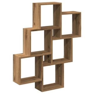 Estante cubo pared madera ingeniería roble artisan 78x15x93 cm H
