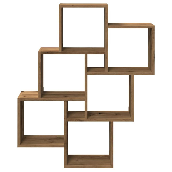 Estante cubo pared madera ingeniería roble artisan 78x15x93 cm M 4