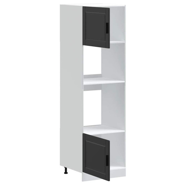 Armarios para horno 2 uds Porto negra madera de ingeniería M 5