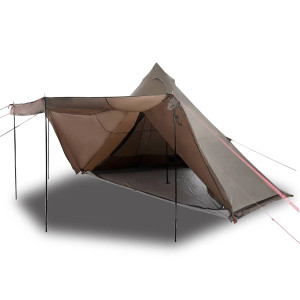 Tenda familiar tipi para 8 pessoas impermeável castanho H