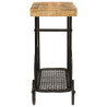Mesa consola madera maciza de mango y hierro 112x36x76 cm 3