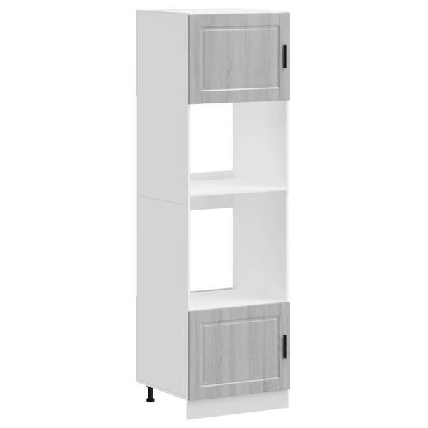 Armarios para horno 2 uds Porto gris sonoma madera ingeniería M 2