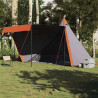 Tienda familiar tipi para 6 personas impermeable gris naranja 1