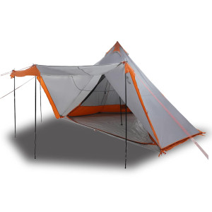 Tenda familiar tipi para 8 pessoas impermeável cinza/laranja H
