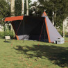 Tenda familiar tipi para 8 pessoas impermeável cinza/laranja 3
