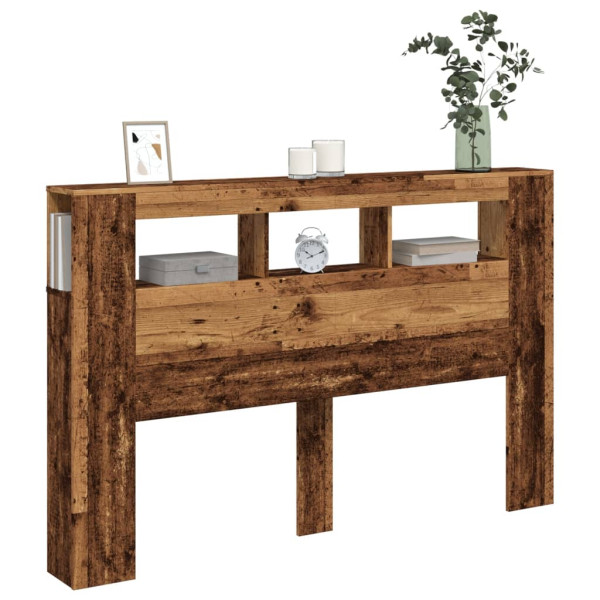 Cabeceira c/ LEDs 160x18.5x103.5cm deriv. madeira madeira velha M 5