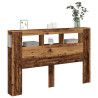 Cabecero con LED madera ingeniería envejecida 160x18.5x103.5 cm 5