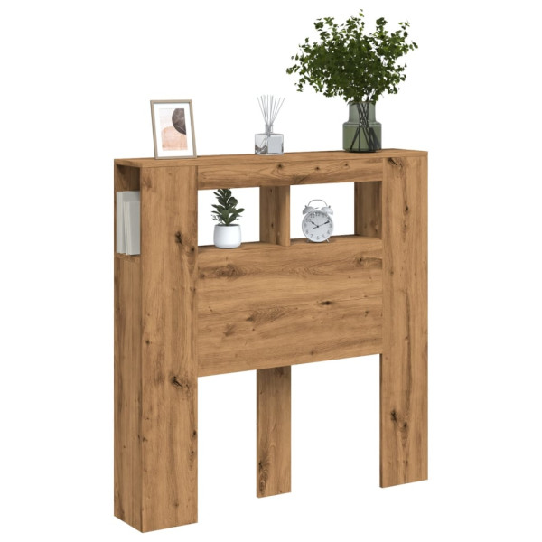 Cabecero LED madera ingeniería roble artisan 100x18.5x103.5 cm M 5