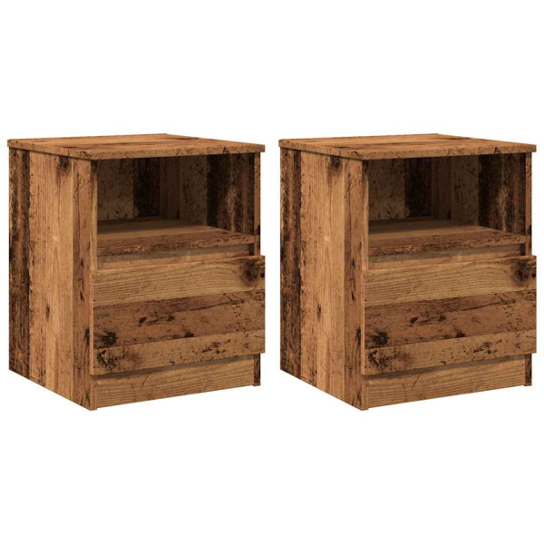 Mesa de cabeceira 2 pcs 40x40x50cm deriv. madeira madeira velha M 2