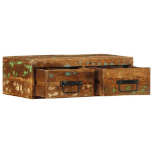 Mueble de TV de pared madera maciza reciclada 60x30x19 cm H