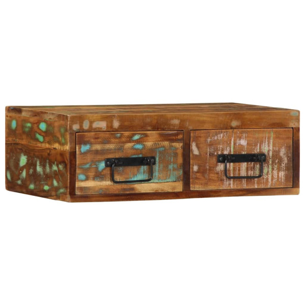 Mueble de TV de pared madera maciza reciclada 60x30x19 cm M 4