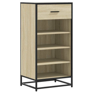 Mueble zapatero madera contrachapada roble sonoma 48x38x97.5 cm H