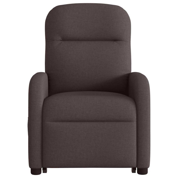 Sillón reclinable elevable tela marrón oscuro M 5