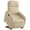 Reclining cadeira levantada tecido creme 3