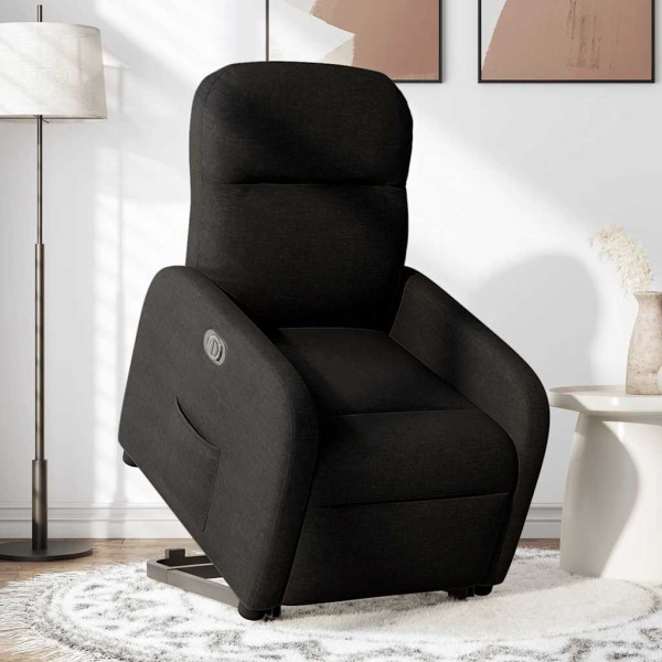 Sillón eléctrico reclinable elevable de tela negro M 2