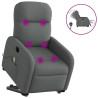 Sillón de masaje eléctrico reclinable elevable tela gris oscuro 1