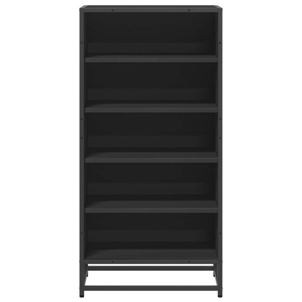 Mueble zapatero de madera de ingeniería negro 48x38x97.5 cm M 4