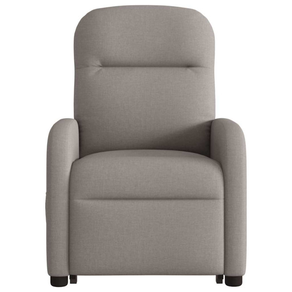 Sillón reclinable de masaje elevable tela gris taupé M 5