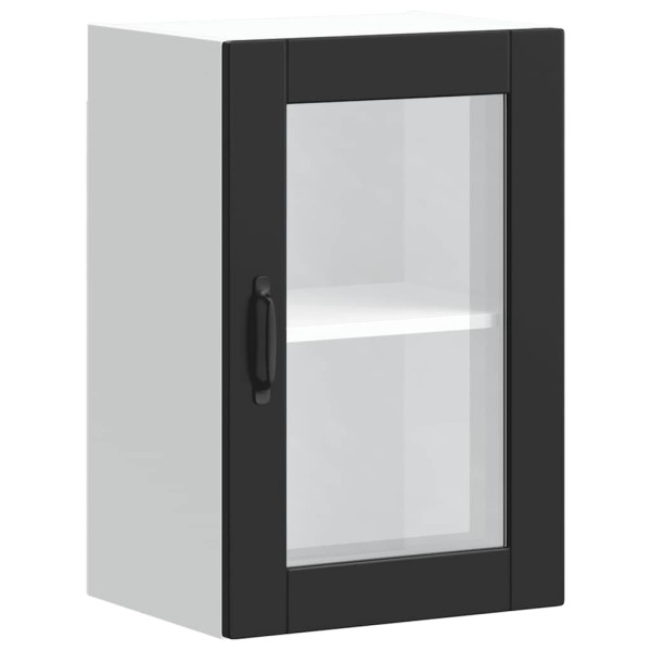 Armario de pared para cocina con puerta de cristal Porto negro M 2