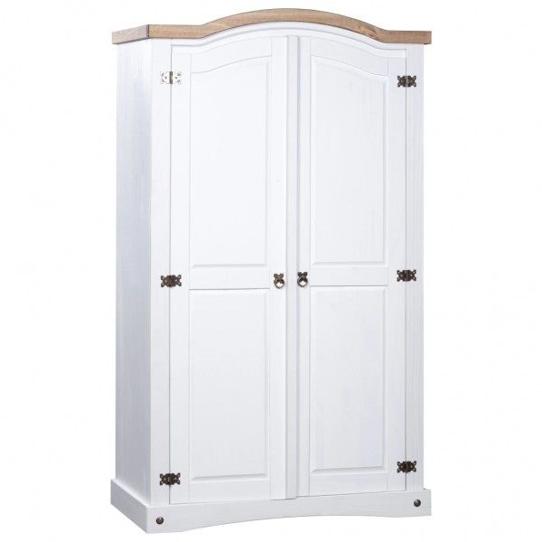 Armario madera de pino Mexicano estilo Corona blanco 2 puertas D