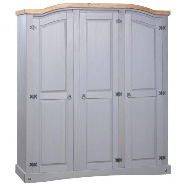 Armario madera de pino Mexicano estilo Corona gris 3 puertas D