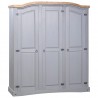 Armario madera de pino Mexicano estilo Corona gris 3 puertas 1