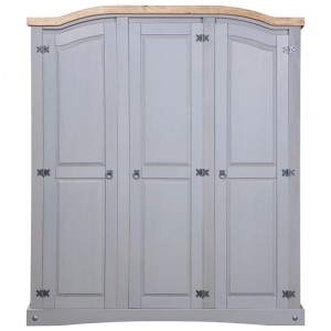 Armario madera de pino Mexicano estilo Corona gris 3 puertas H